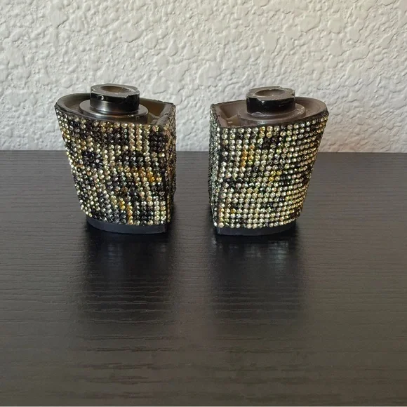 Pashion Footwear Glittering Black and Gold Heels - Picture 5 of 10